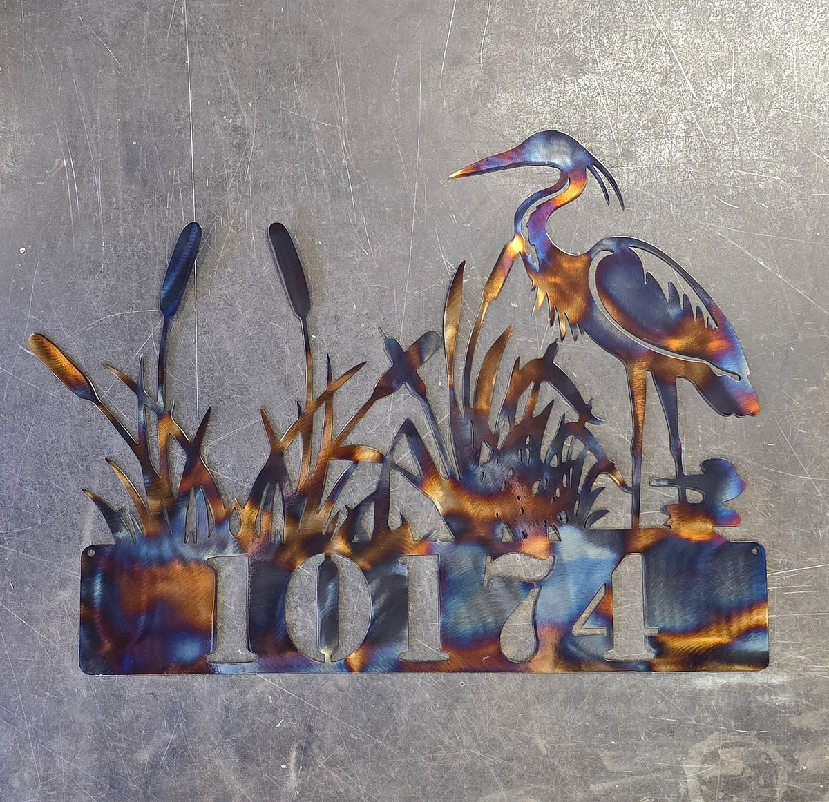 Blue Heron Metal Wall Art #2