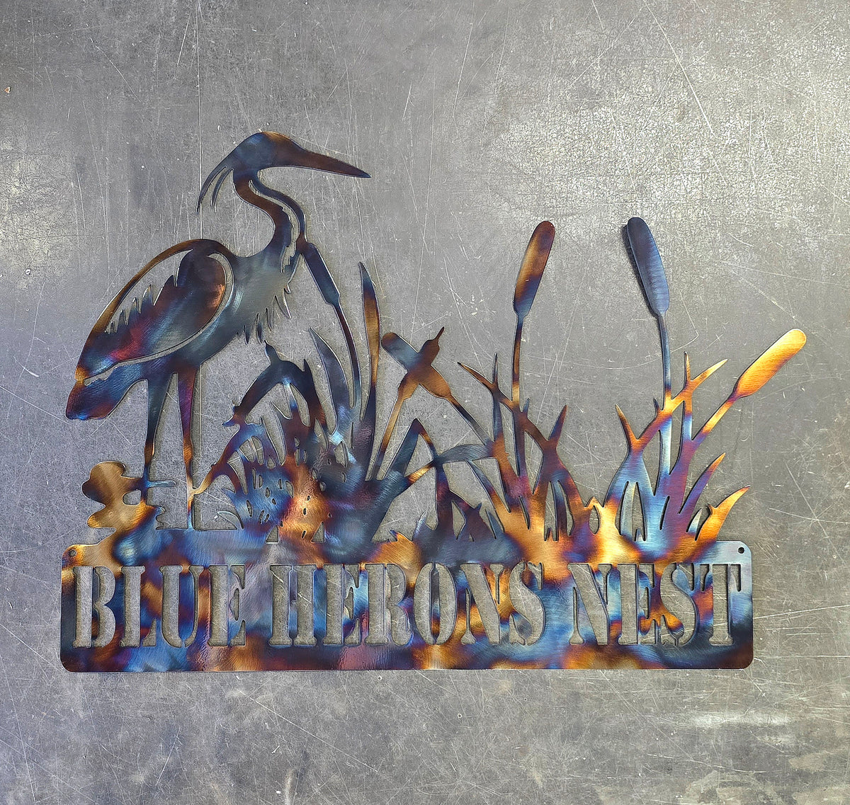Blue Heron Metal Wall Art #2