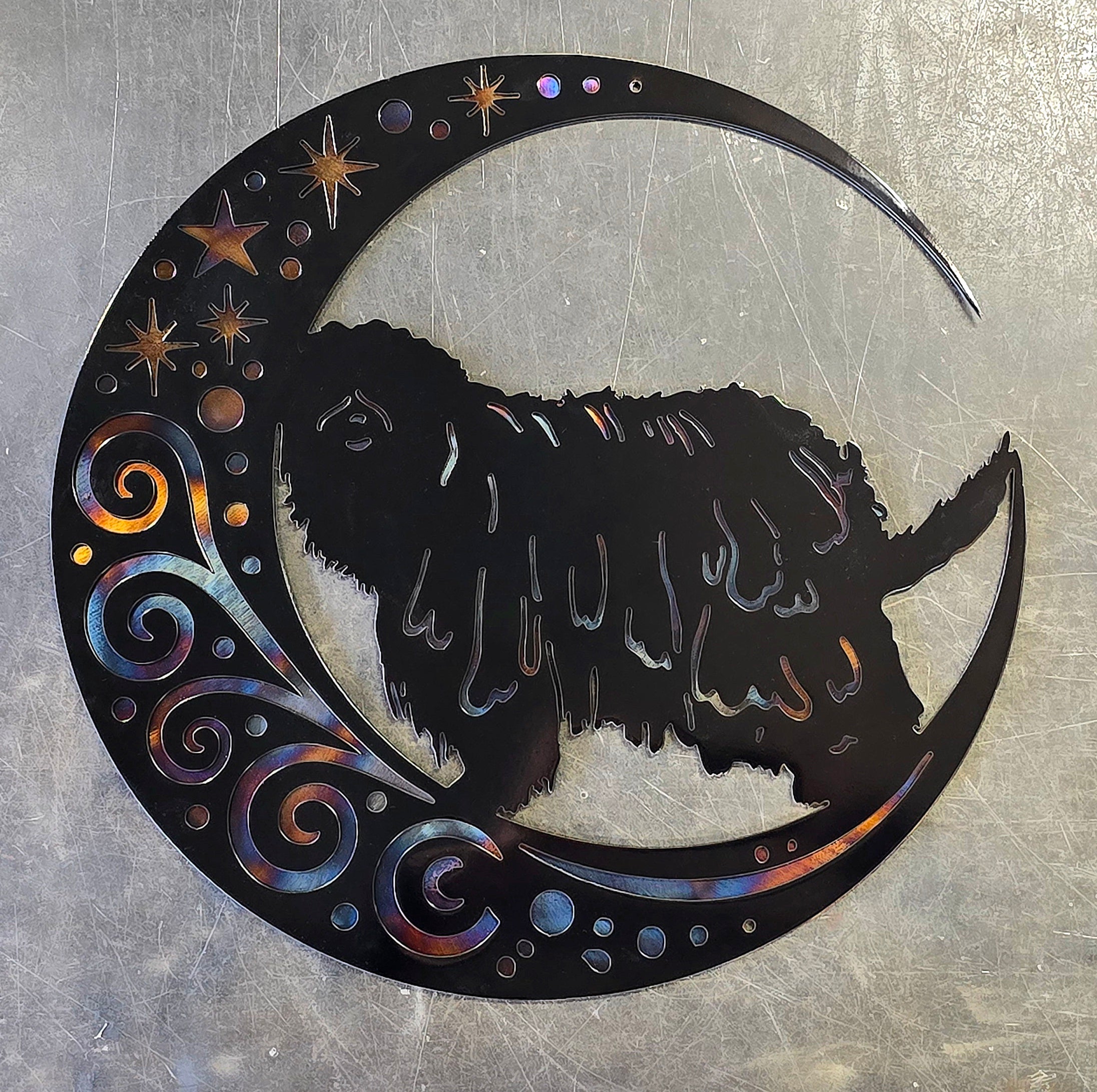 Dogs On The Moon – Bergamasco Metal Wall Art