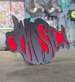 Phish Metal Hitch Cover made from powder coated steel