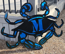 Blue crab and monogram wall art by Elite Metalworking