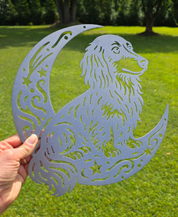 Dachshund Moon Metal Wall Art