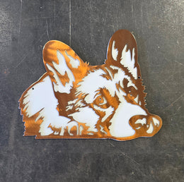 Corgi Metal Wall Art