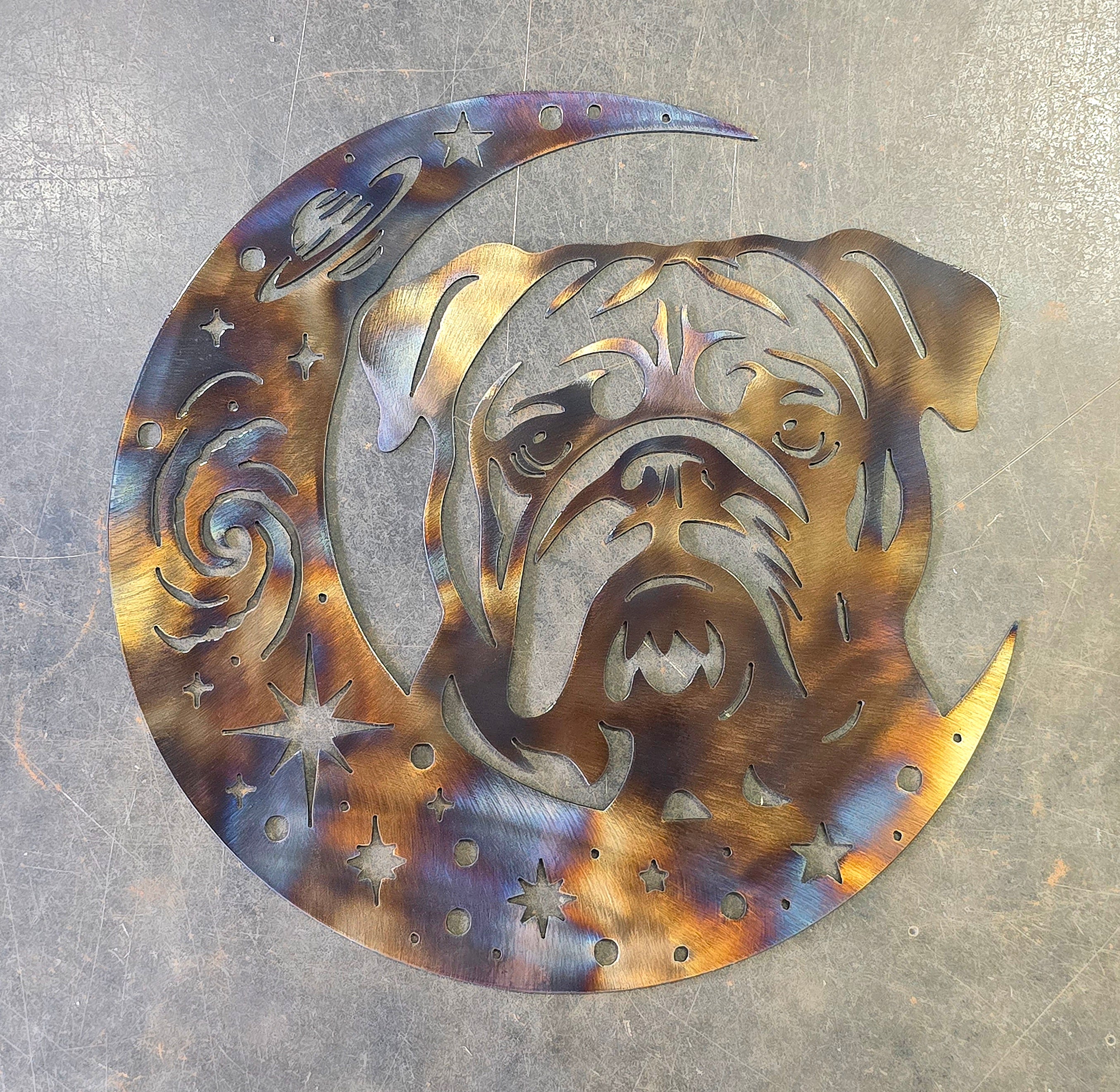 Bulldog #7 "On The Moon" Metal Art