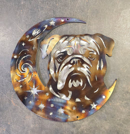 Bulldog Moon Metal Wall Art