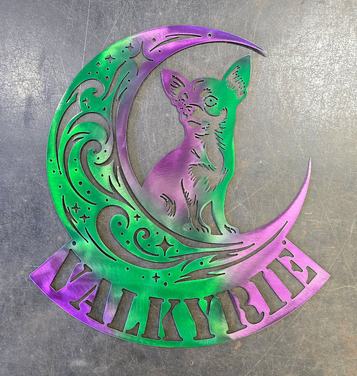 Chihuahua Moon Metal Wall Art
