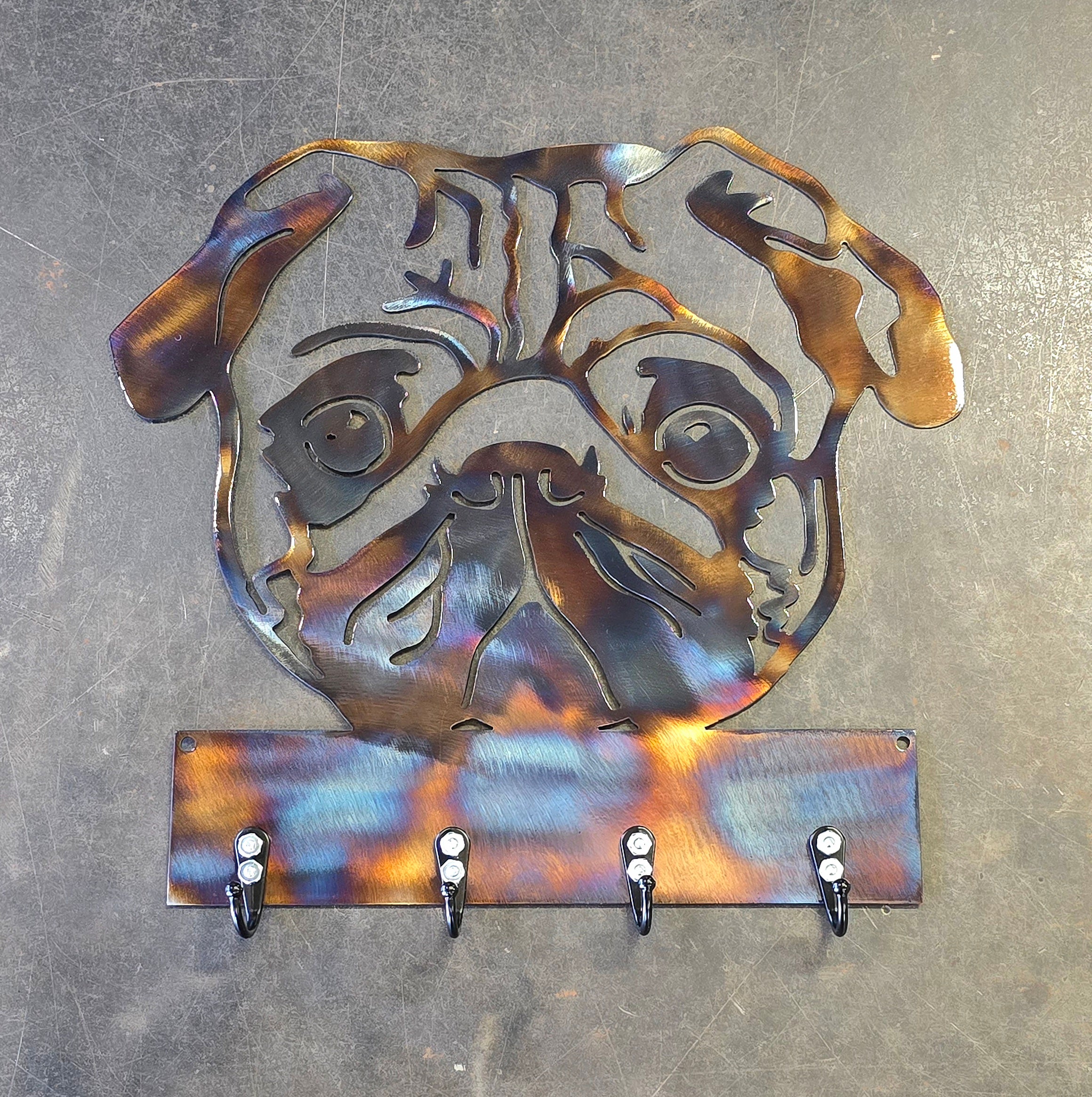 Pug Key & Leash Hanger #4