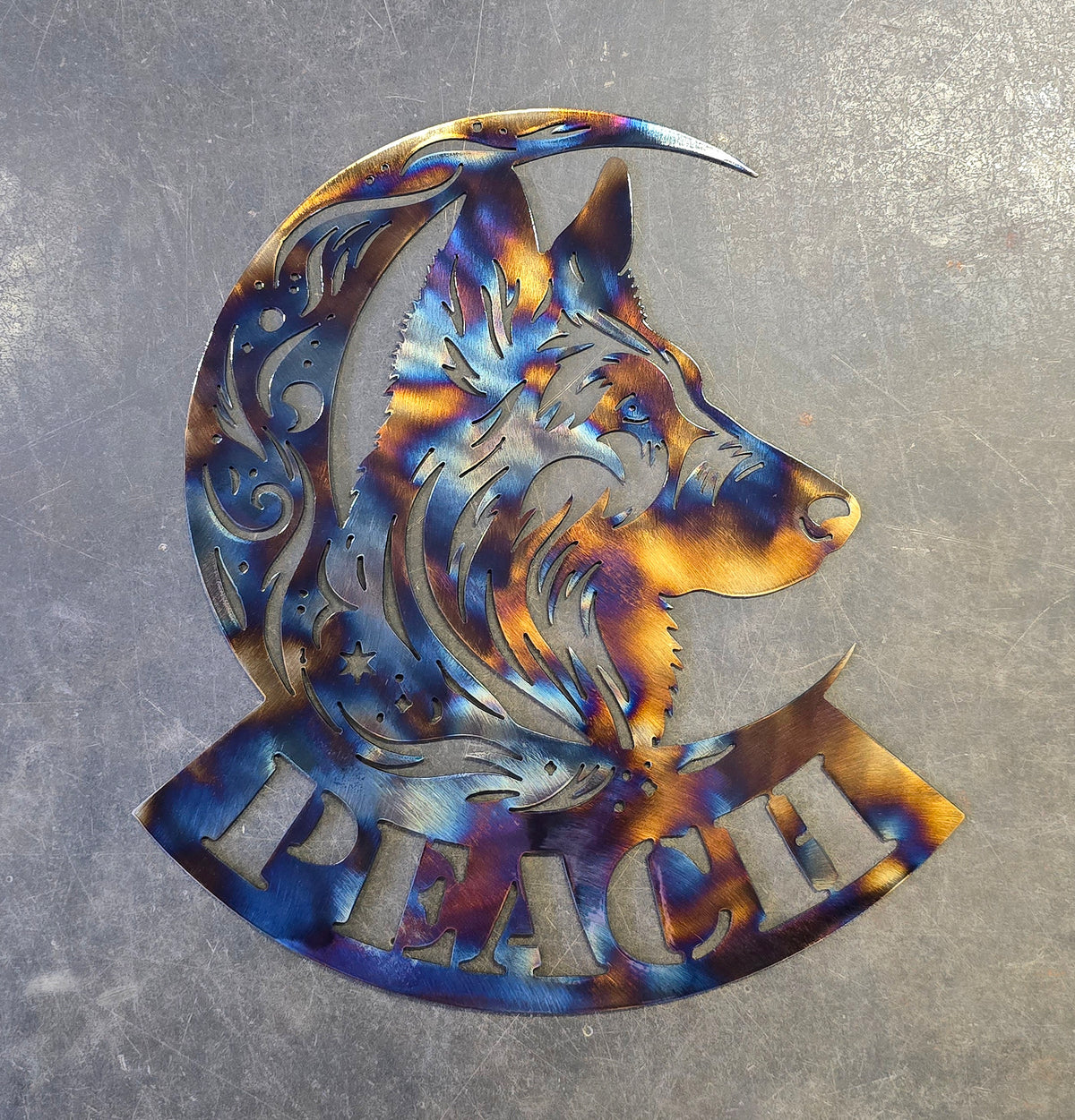 Belgian Malinois Moon Metal Wall Art