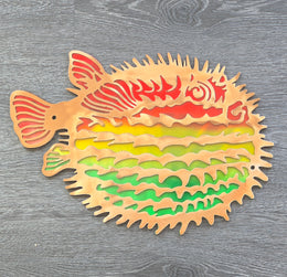 Pufferfish Metal Wall Art