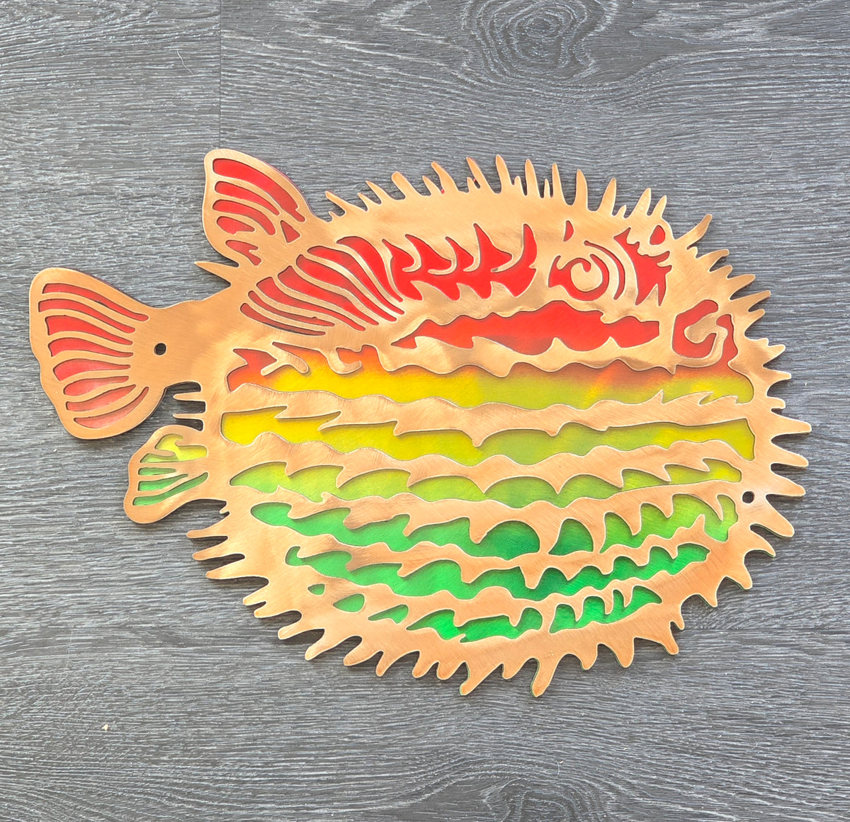 Pufferfish Metal Wall Art