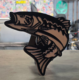 Largemouth Bass Metal Hitch Cover