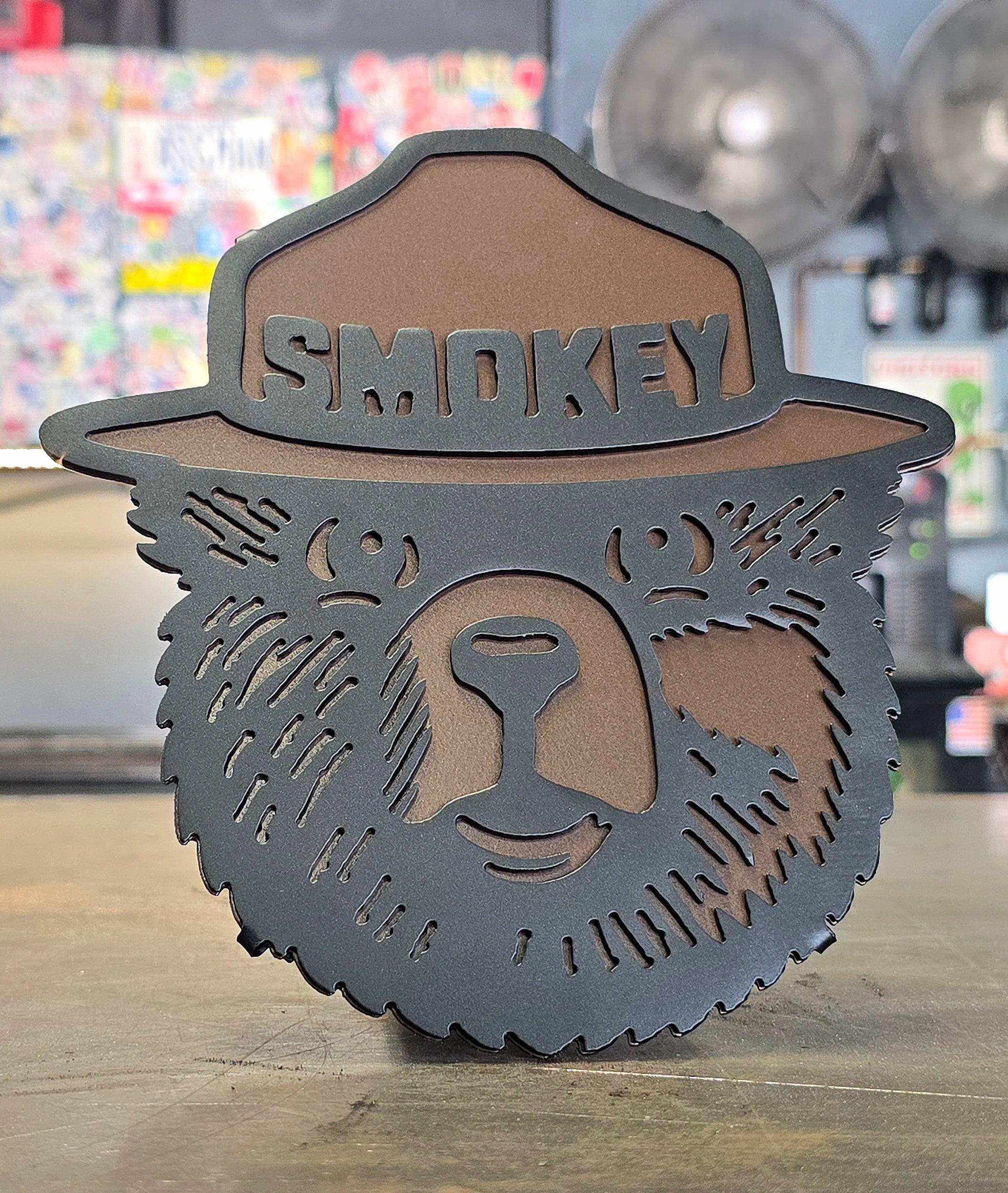 Smokey Bear Metal Hitch Cover