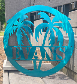 Palm Trees Personalized Metal Sign