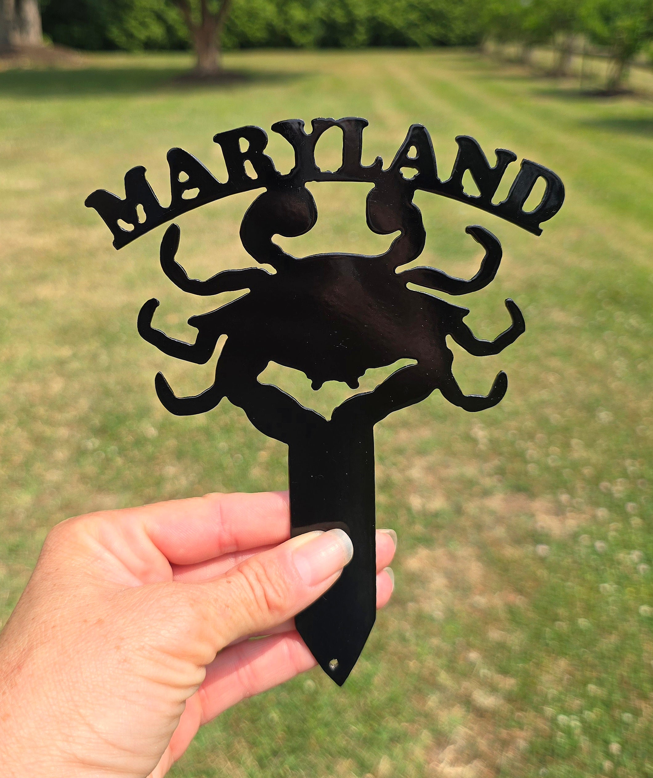 Maryland Crab Metal Planter Stake - Sale