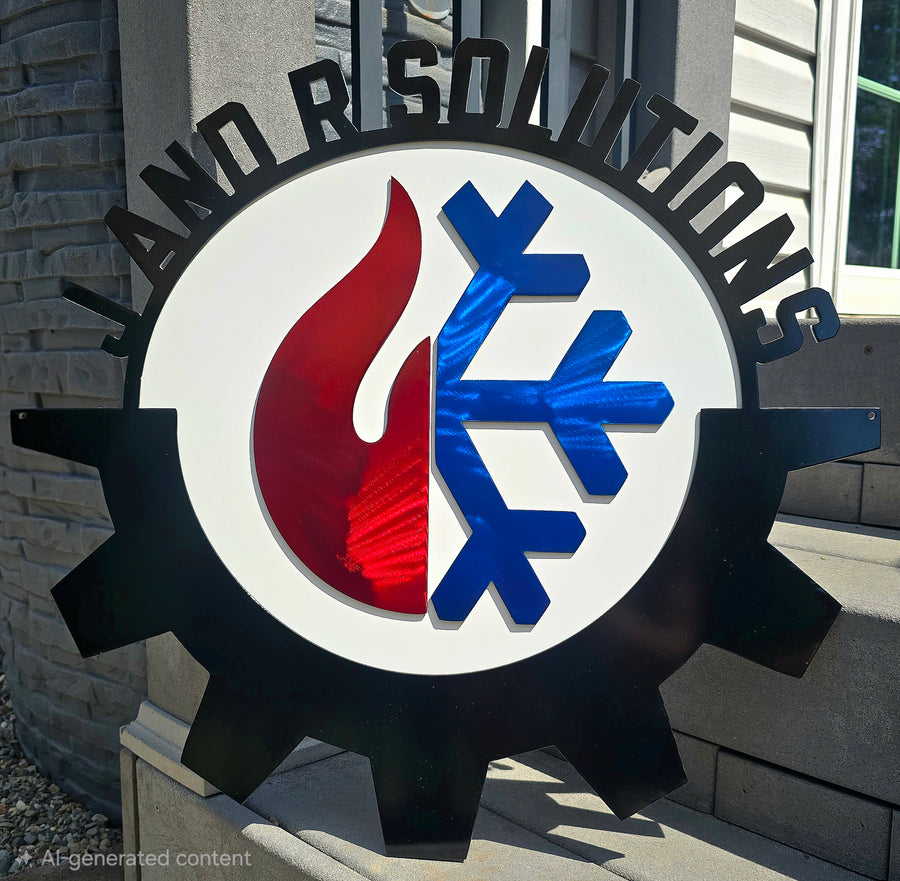 HVAC heating and cooling logo by Elite Metalworking