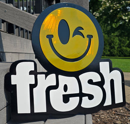 Fresh smiley-face sign by Elite Metalworking