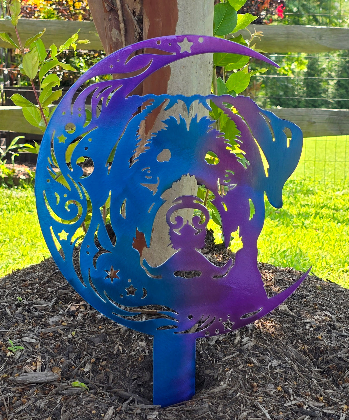 Rottweiler Moon Garden Stake