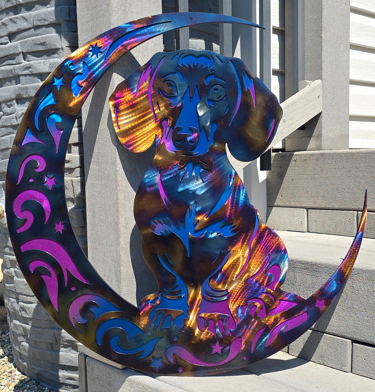 Dachshund Moon Metal Wall Art #1