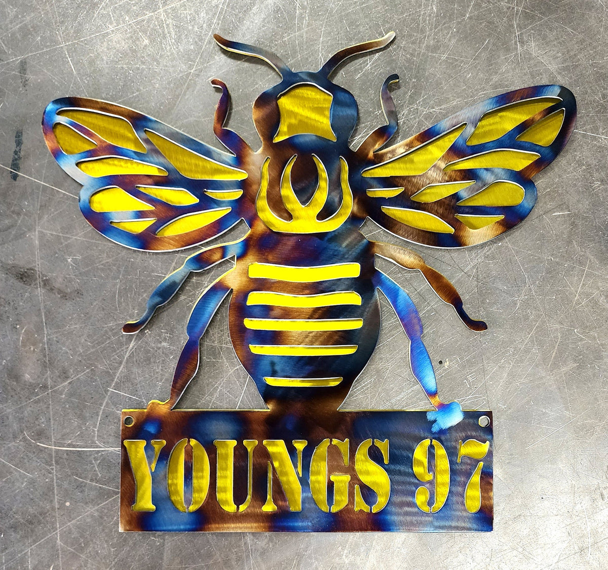 Bee Personalized Metal Sign