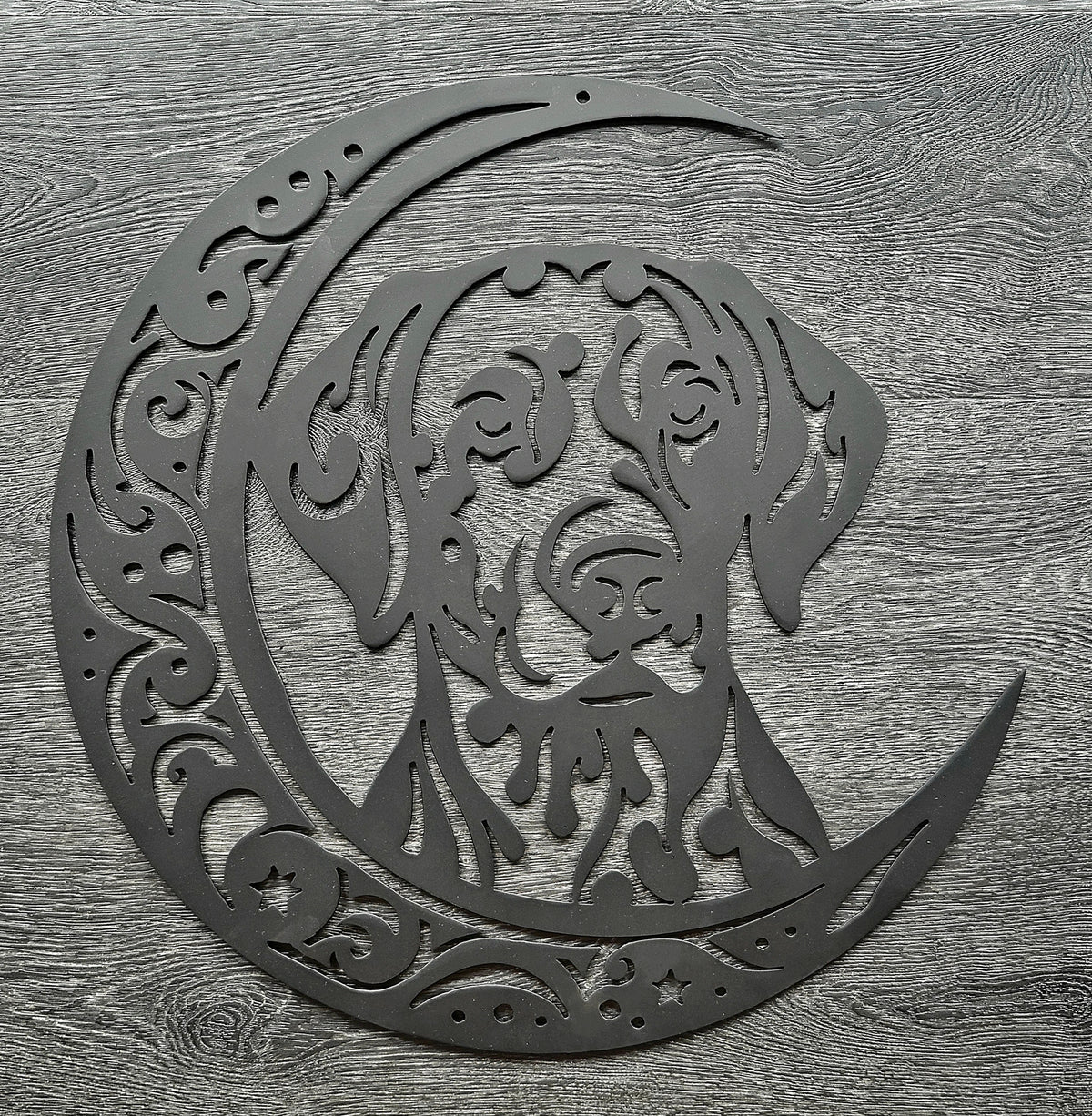 Dalmatian Moon Metal Wall Art