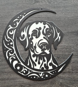 Dalmatian Moon Metal Wall Art