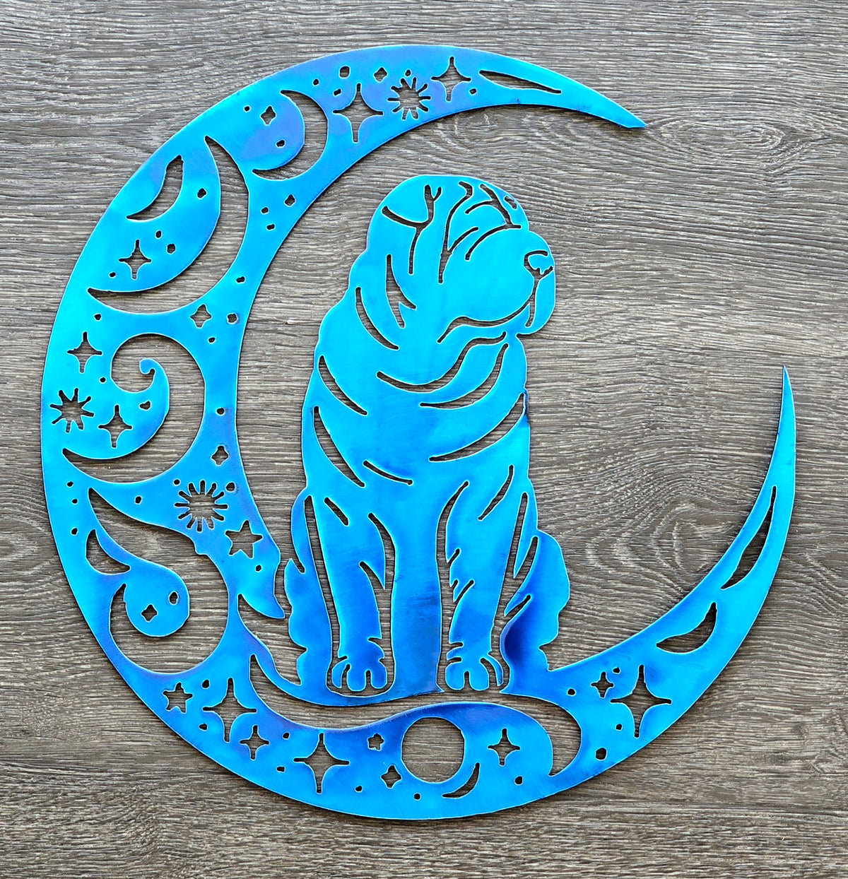 Shar Pei Moon Metal Wall Art