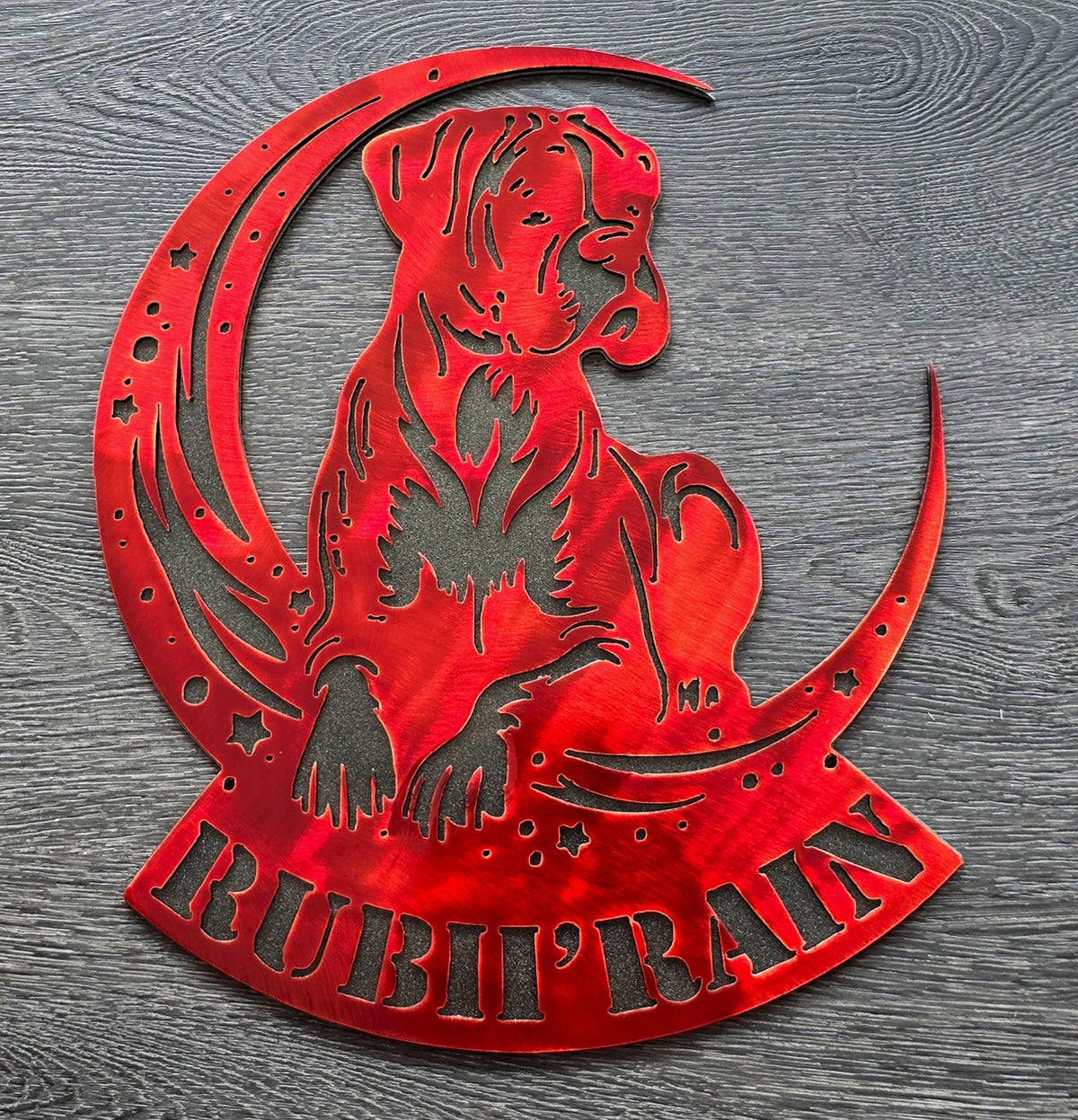 Boxer Moon Metal Wall Art #1