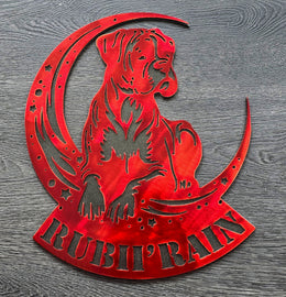 Boxer Moon Metal Wall Art