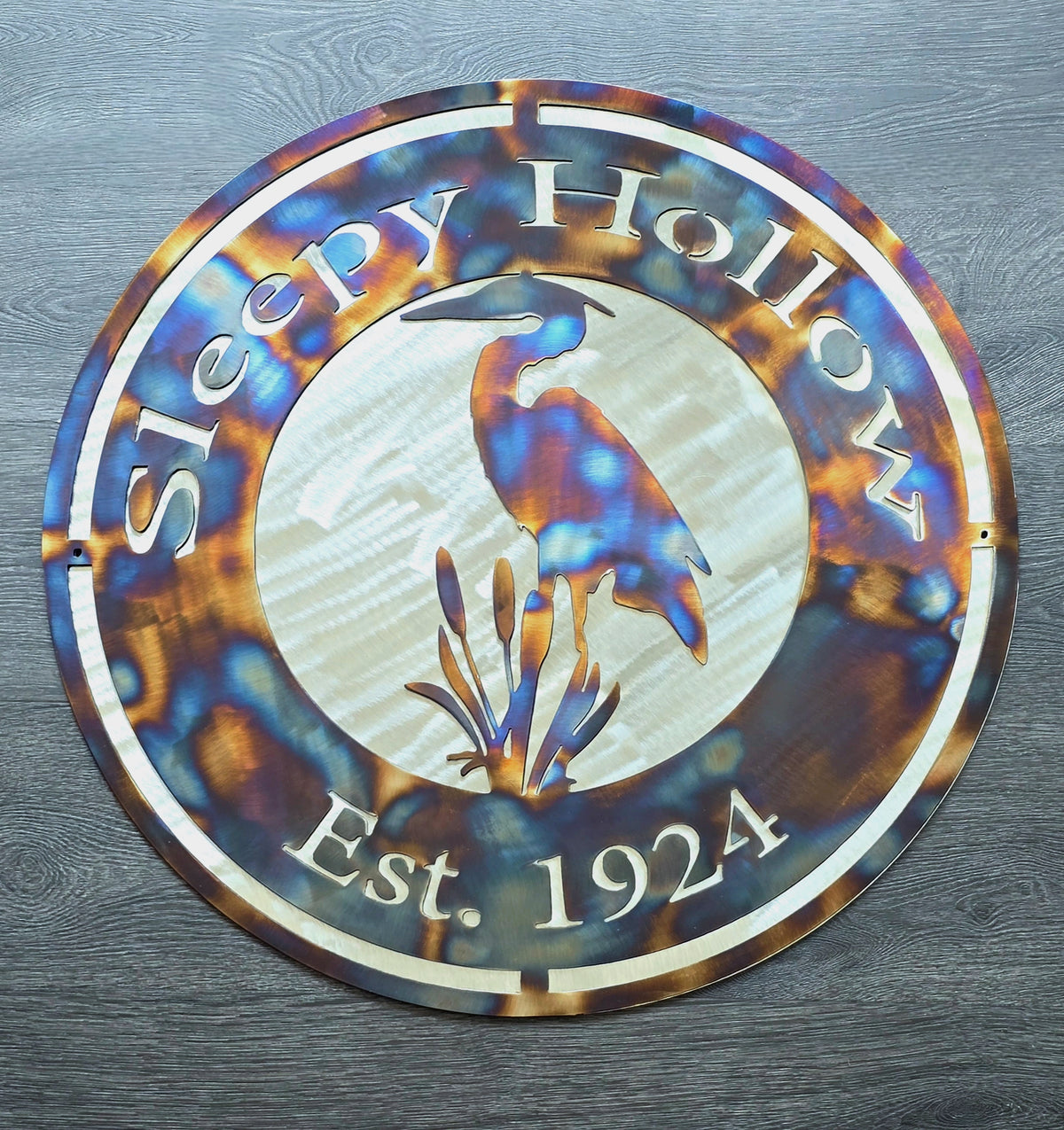 Blue Heron Personalized Metal Sign #3