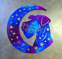 Schnauzer Moon Metal Wall Art
