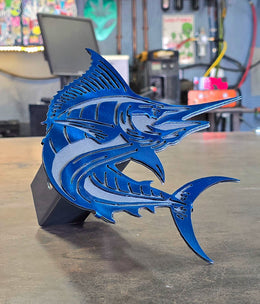 Blue Marlin Metal Hitch Cover