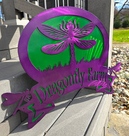 Dragonfly farm sign by Elite Metalworking