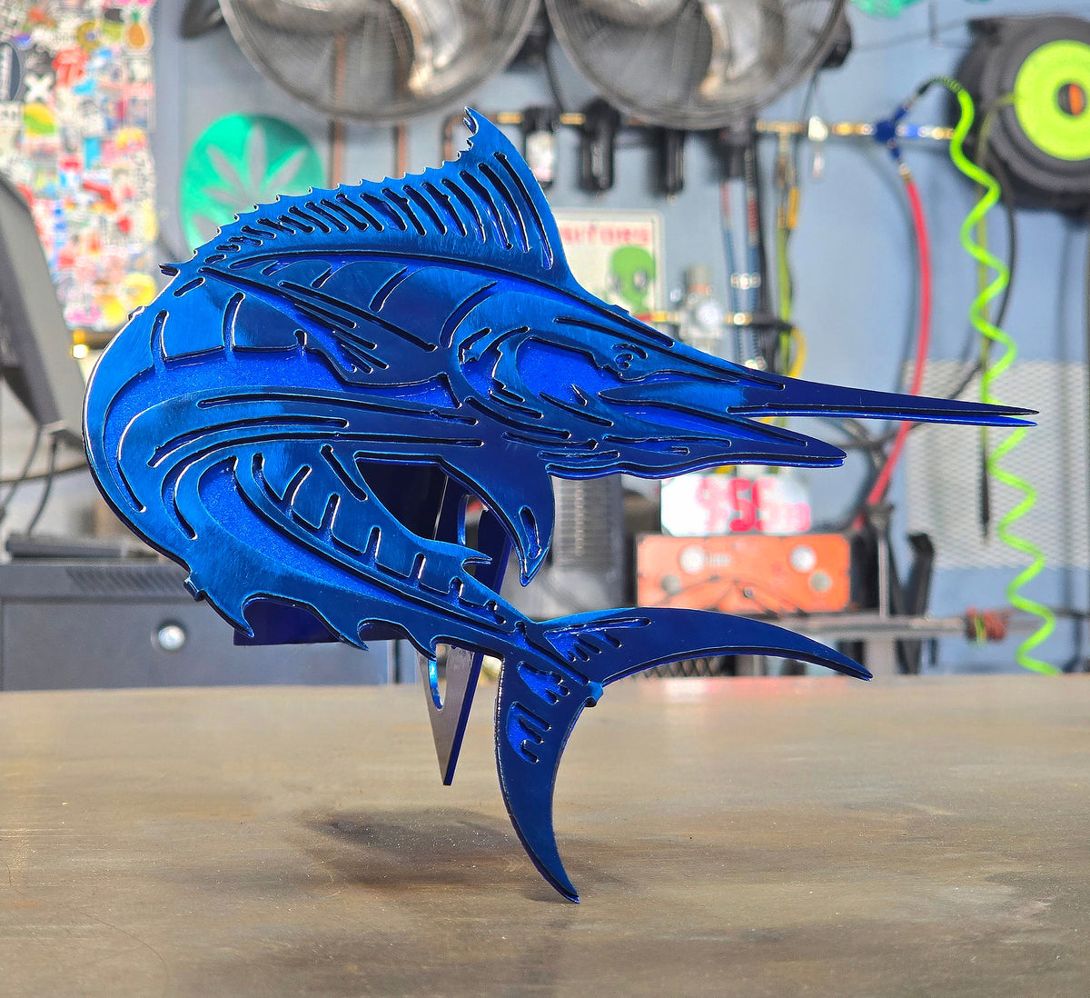 Blue Marlin Metal Hitch Cover