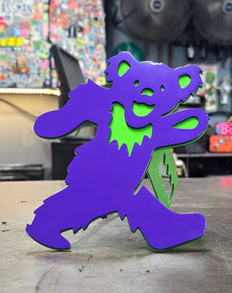 Dancing Bear Metal Hitch Cover made from powder coated steel