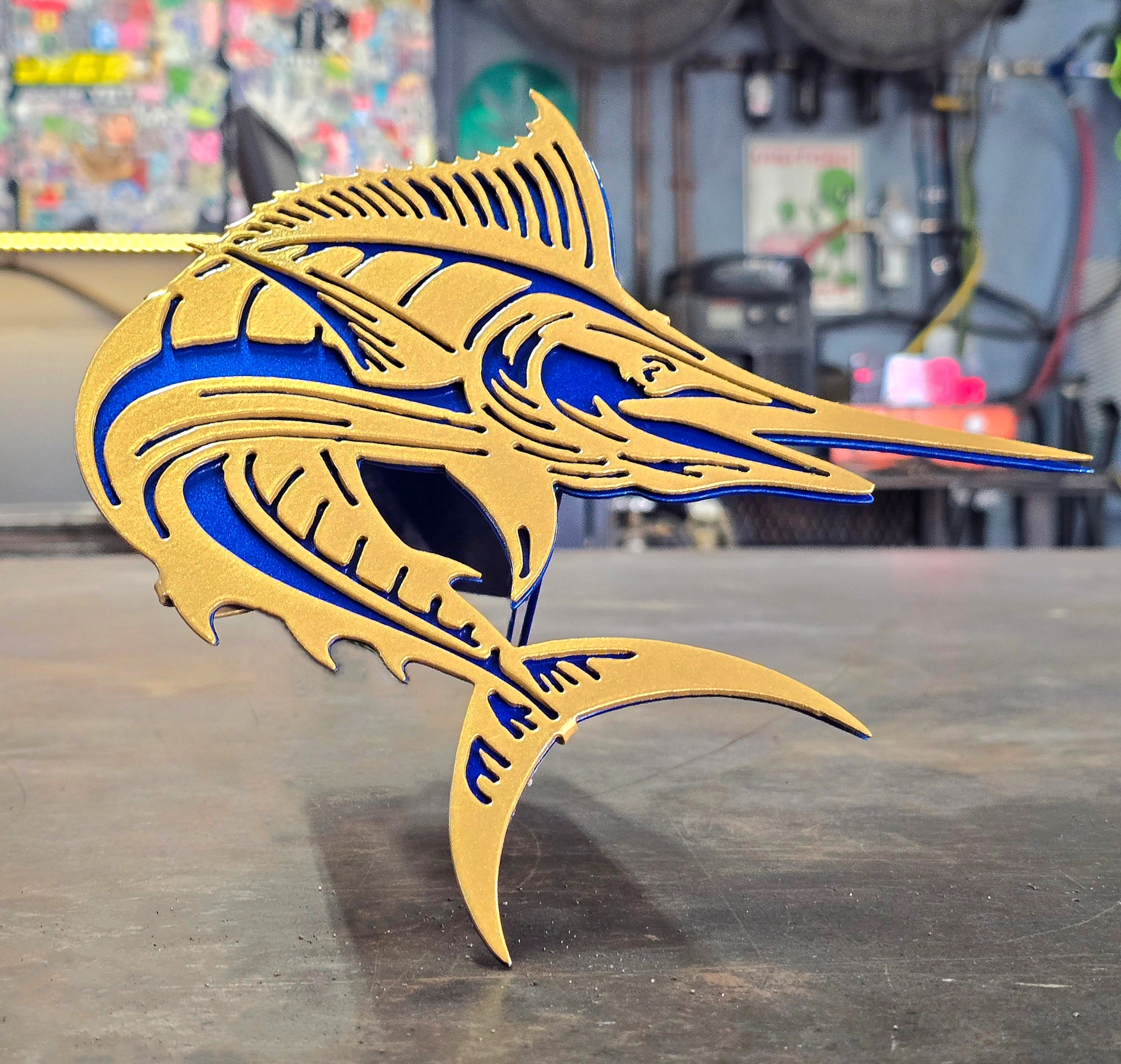 Blue Marlin Metal Hitch Cover #2