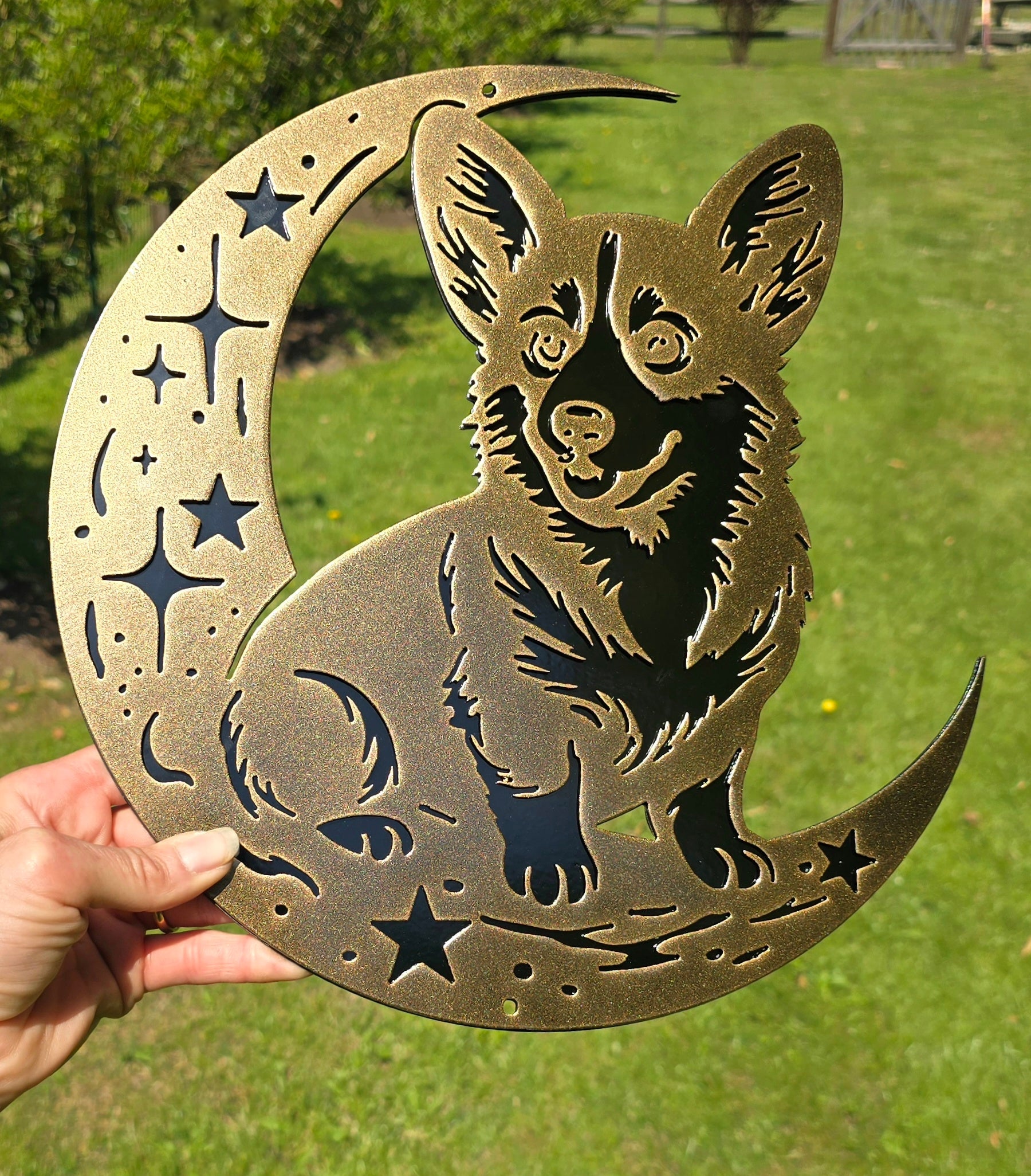 Dogs On The Moon – Corgi Metal Wall Art #2
