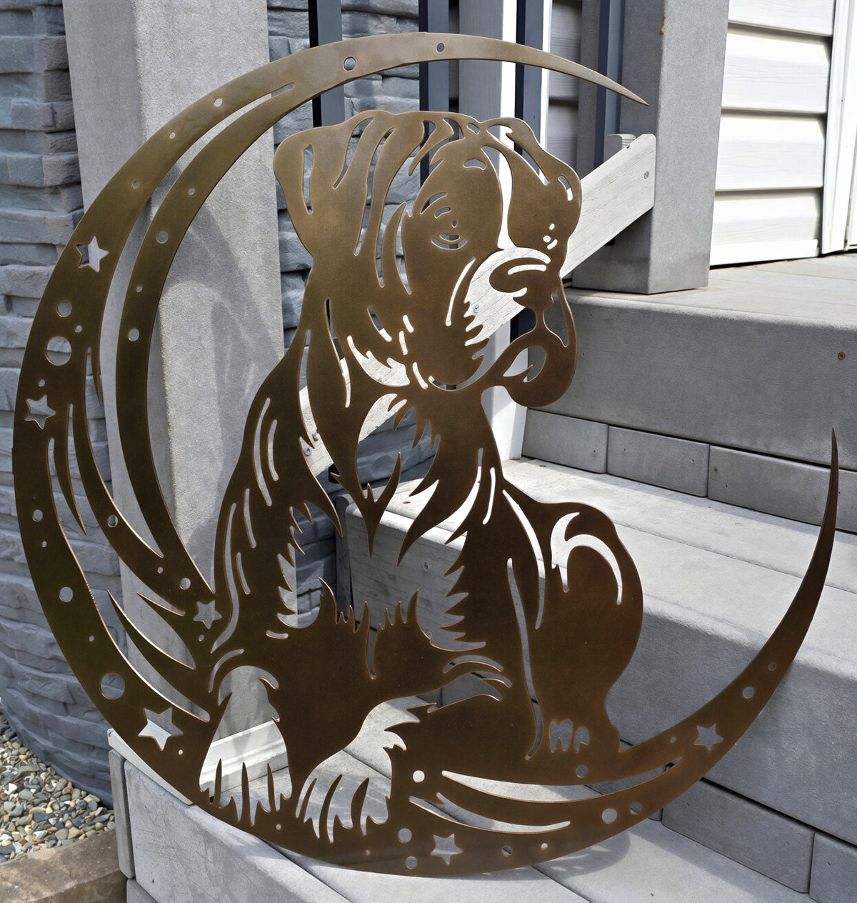 Boxer Moon Metal Wall Art #1