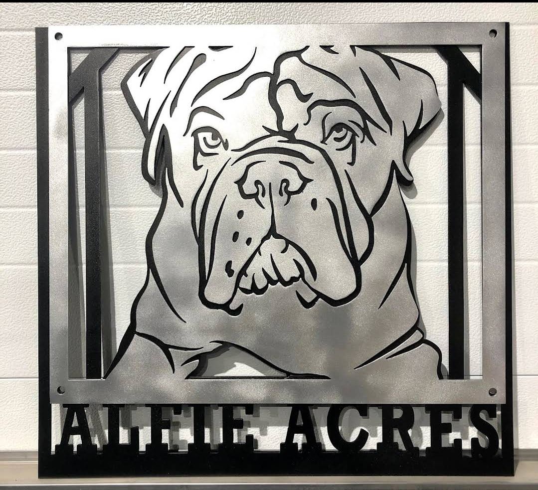 Custom dog metal artwork by Elite Metalworking