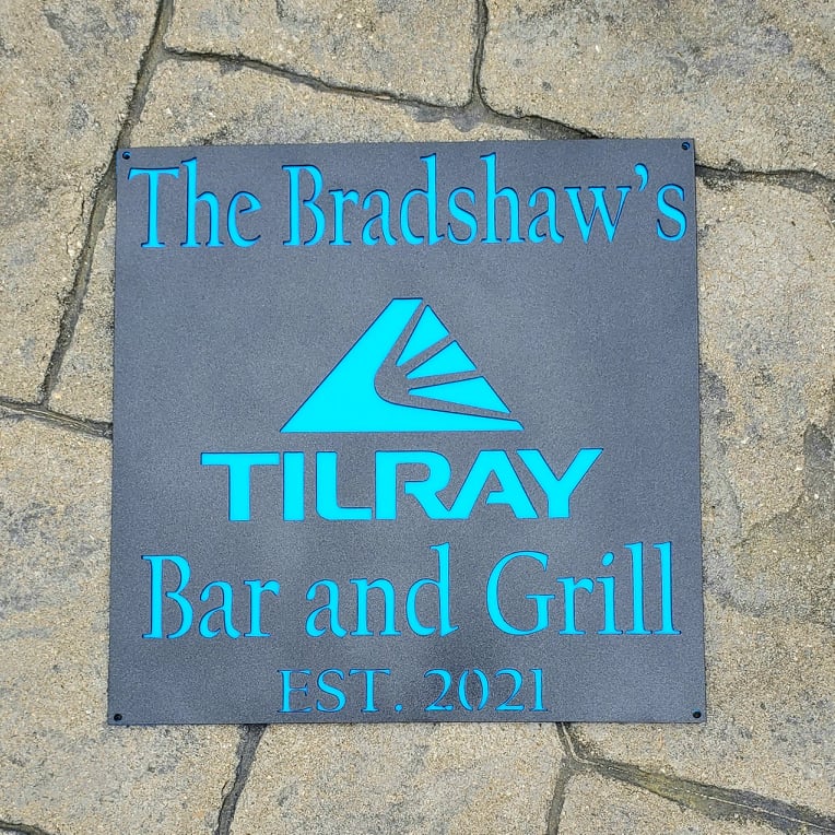 Personalized bar and grill sign by Elite Metalworking