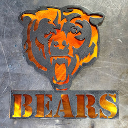 Powder coated sports team metal artwork by Elite Metalworking
