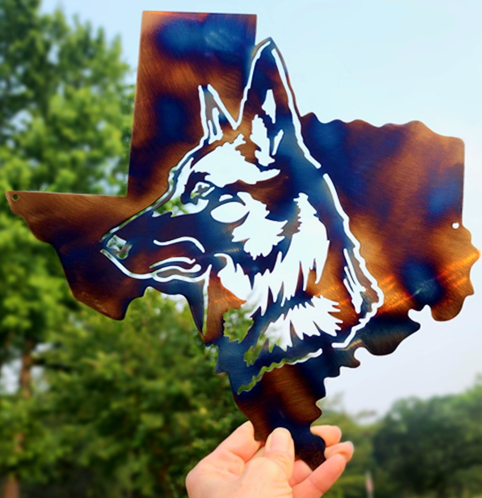 Belgian Malinois Texas Metal Wall Art