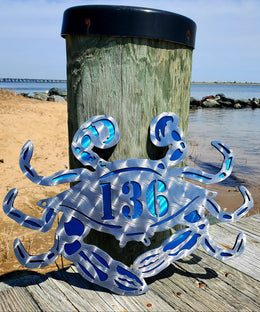Blue Crab Personalized Metal Sign
