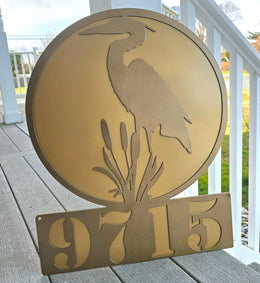 Blue Heron Personalized Metal Sign