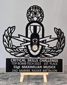 Critical Skills Challenge military plaque by Elite Metalworking