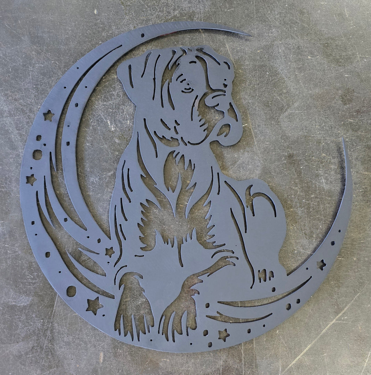 Boxer Moon Metal Wall Art #1