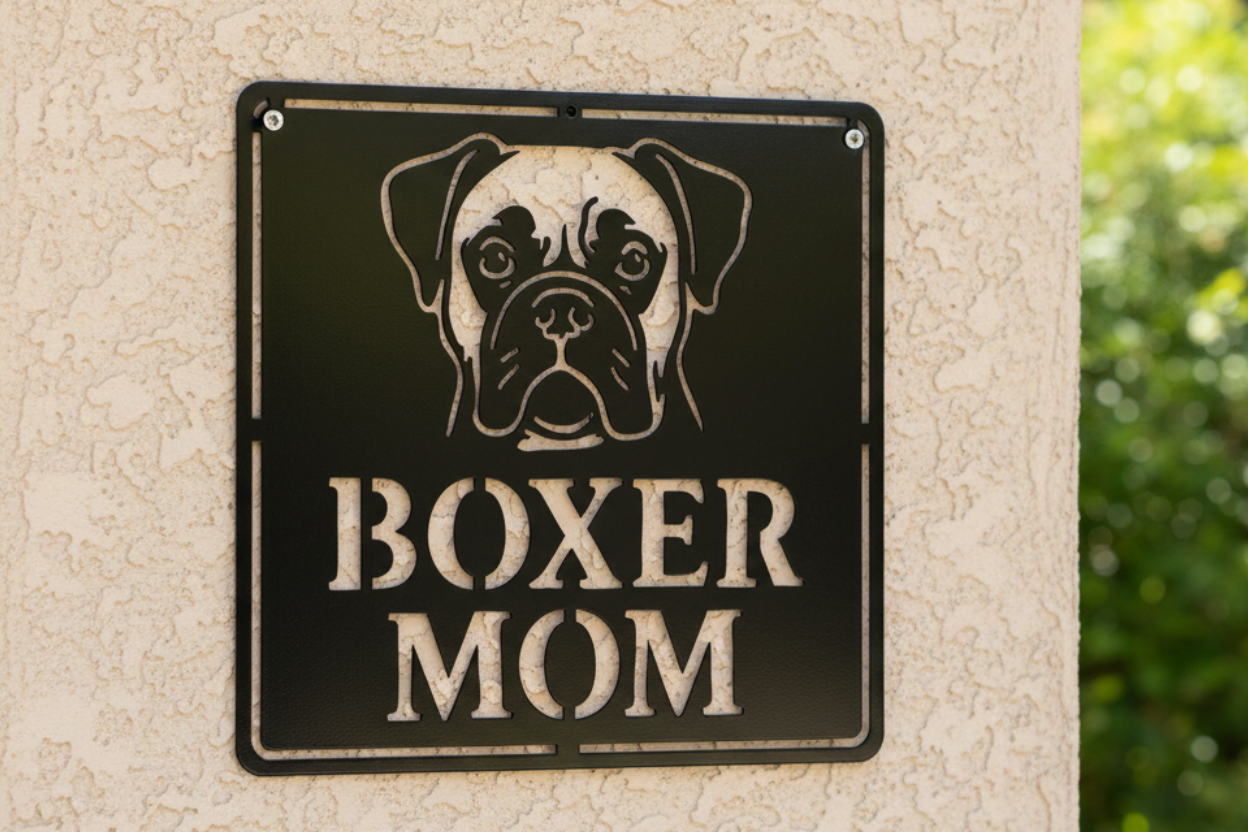 Boxer Mom Metal Art