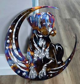 Boxer Moon Metal Wall Art