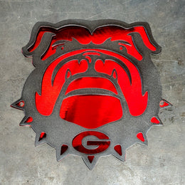 Powder coated sports team metal artwork by Elite Metalworking