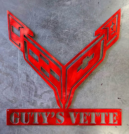 Corvette C8 Metal Wall Art