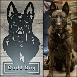 Custom dog metal art example by Elite Metalworking